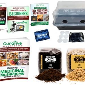 shroom bomb tub kit with grow bags and syringe